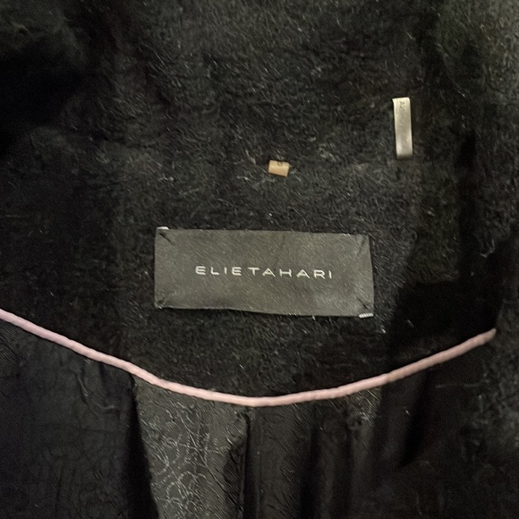 Elie Tahari Wool and Alpaca Black Coat - Picture 2 of 7
